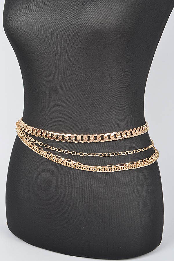 3AM BY H&D ACCESSORIES - Layered Chain Drop Belt