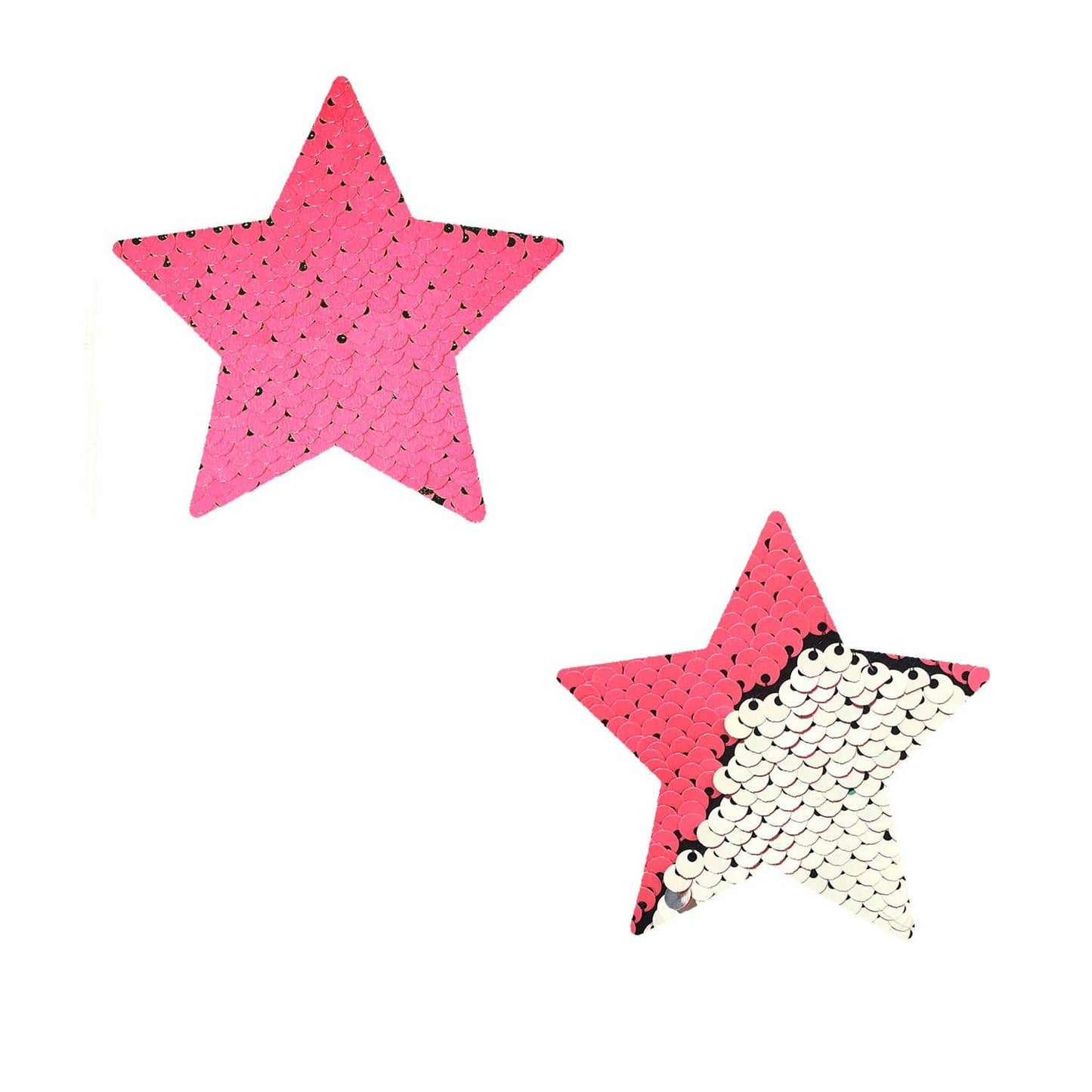 Neva Nude - Bitchin' NEON Pink & Silver Flip Sequin Starry Nights Small Body Stickers 6PK