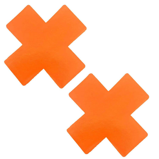 Orange Fruitella Neon Orange Wet Vinyl Blacklight X Factor Nipple Cover Pasties