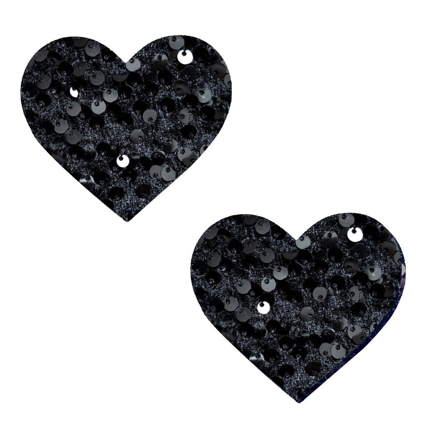 Neva Nude - Black Sequin Velvet Crush I Heart U Nipple Cover Pasties