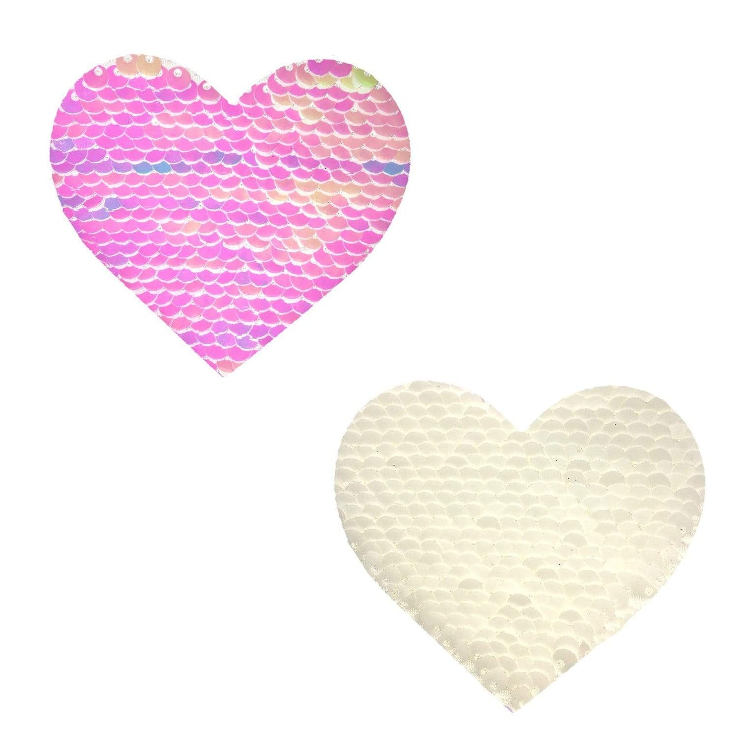 Neva Nude - Princess Bride White Pearl & White Sequin I Heart U Nipple Cover Pasties