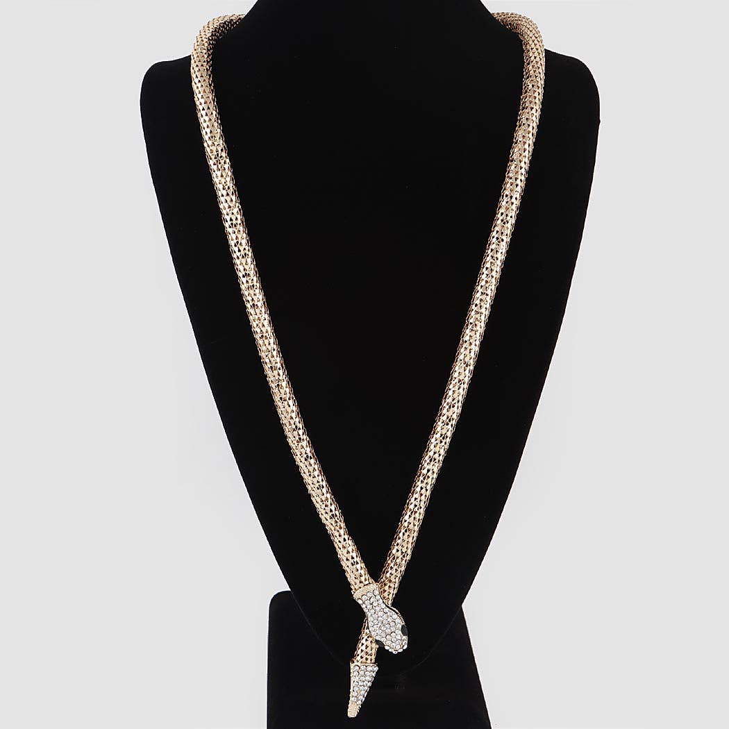 3AM BY H&D ACCESSORIES - Jeweled Snake Coil Necklace