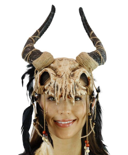KBW Global Corp. - Bone Ram Skull Horned Mask