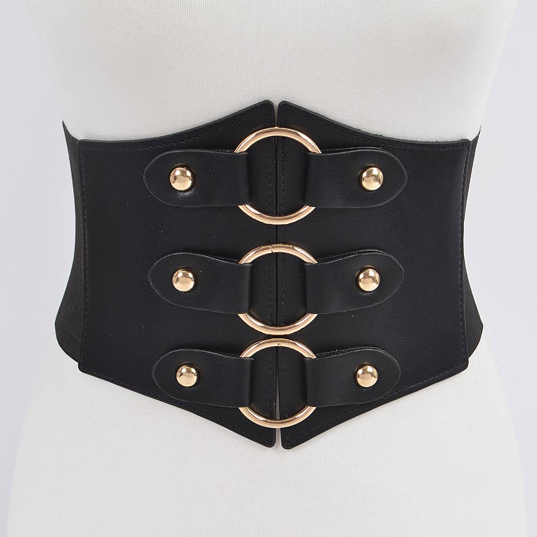 3AM BY H&D ACCESSORIES - Wide Multi O Ring Metal Elastic Belt
PB8172