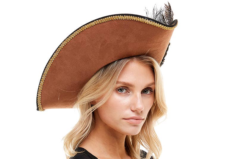 KBW Global Corp. - Brown Feather Pirate Hat