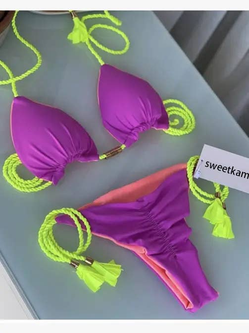 2-Piece Color Block Bikini Set Swimsuit 8242
