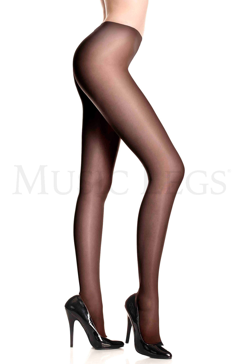 Opaque sheer to waist tights with cotton crotch