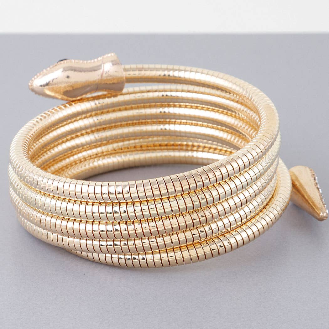 3AM BY H&D ACCESSORIES - Coiled Bejeweled Snake Bracelet