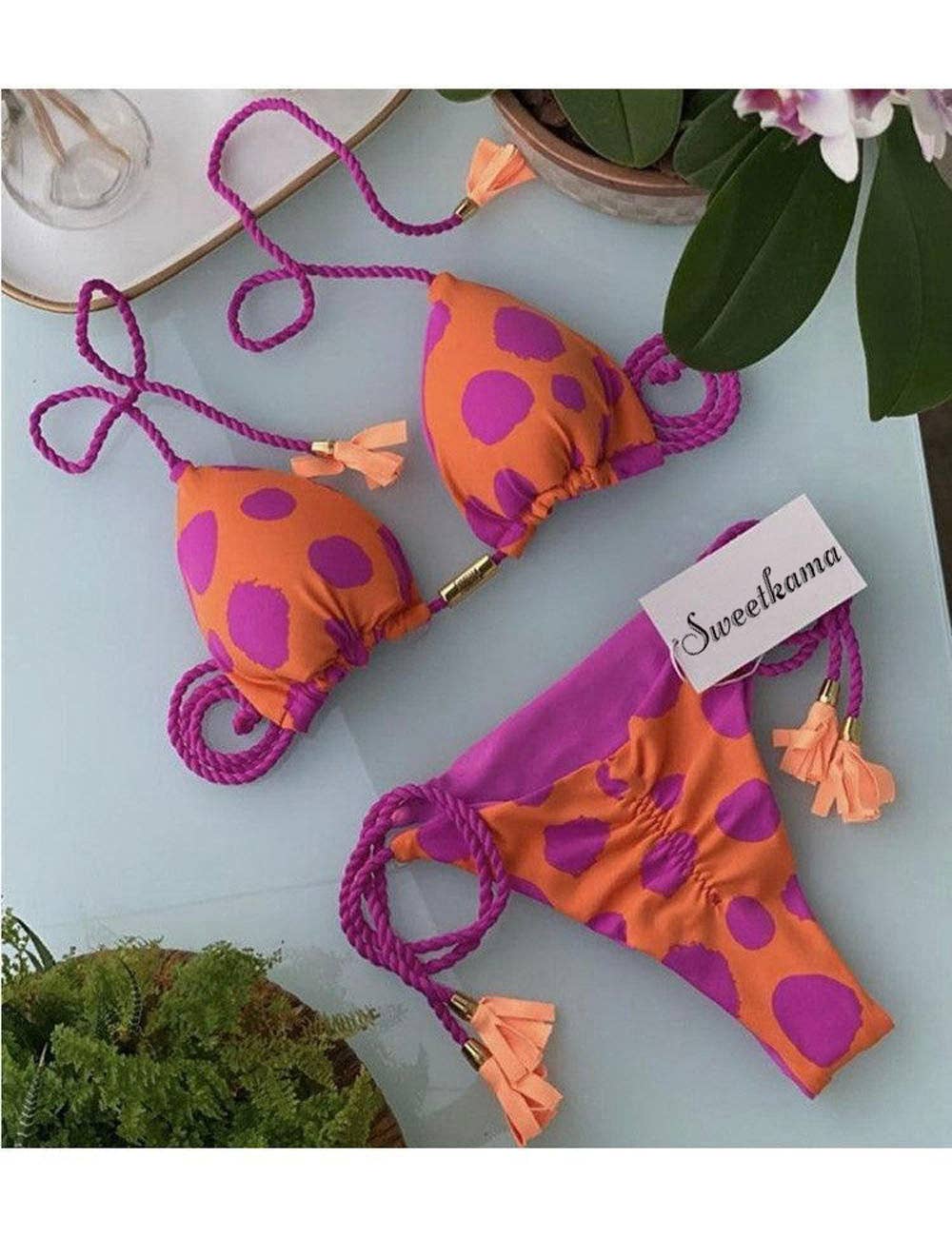 Ladies String Tie Halter Strap Sexy Bikini Set GY02