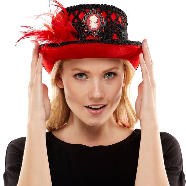 KBW Global Corp. - Red And Black Victorian Top Hat