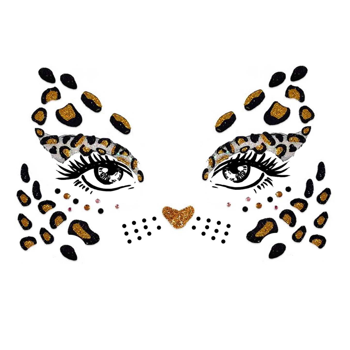 Neva Nude - Fast & Furry Cheetah Spots Glitter Face Sticker