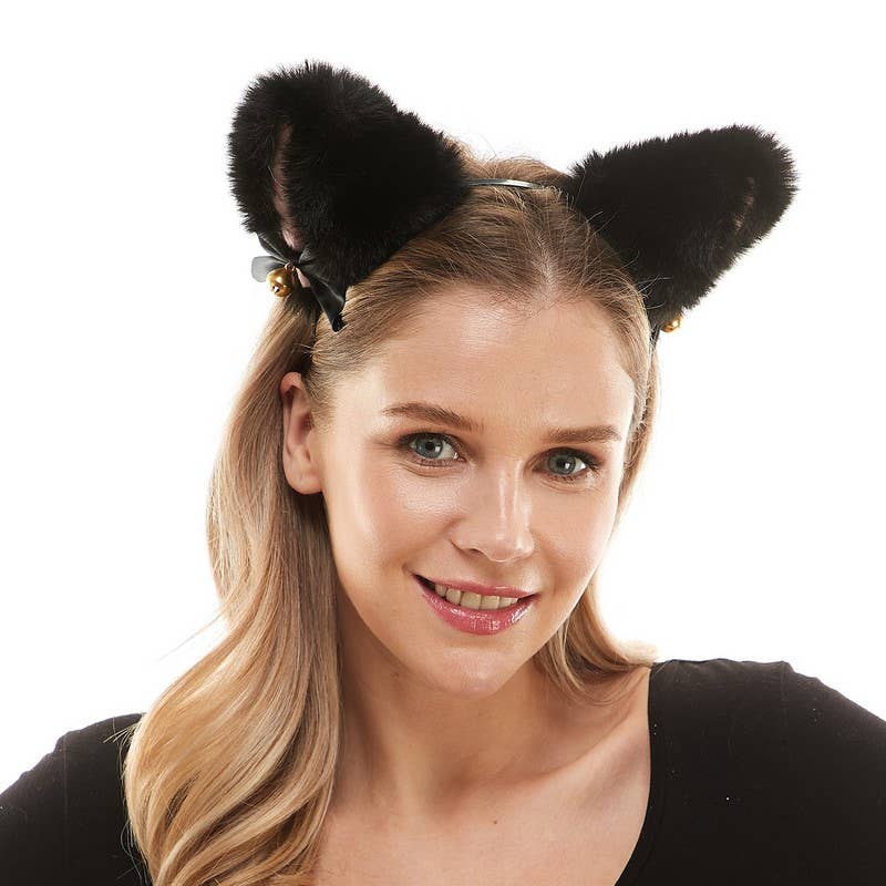 KBW Global Corp. - Black Furry Ears Headband