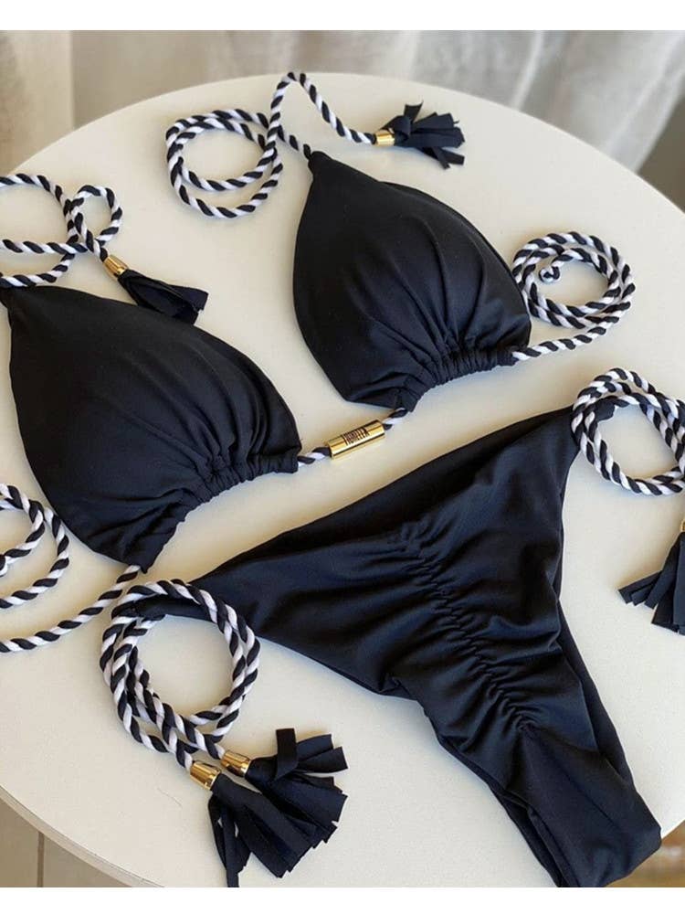 2-Piece Color Block Bikini Set Swimsuit 8242