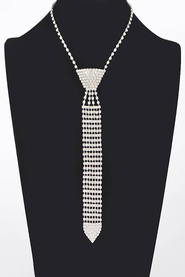 3AM BY H&D ACCESSORIES - Rhinestone Necktie Necklace  TT8643