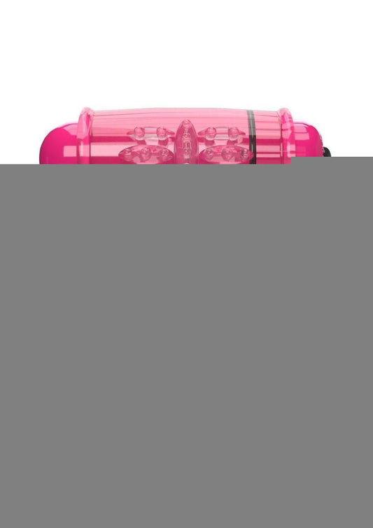 4t Double Wammy Silicone Rechargeable Dual Vibrating Couples Cock Ring - Red/Strawberry