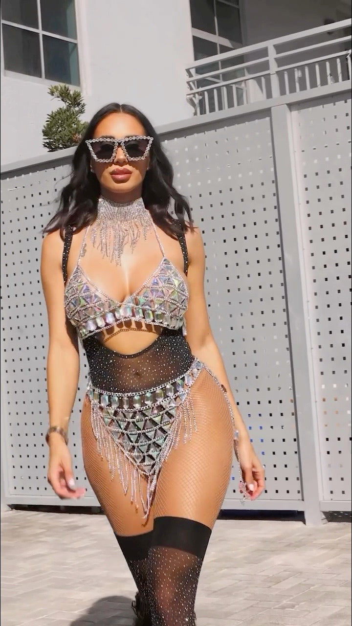 Bling Raver Outfit styled by Playthings Miami