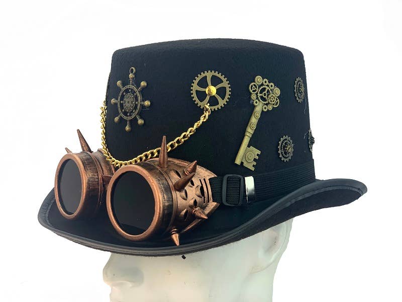 KBW Global Corp. - Spiked Goggles Steampunk Top Hat