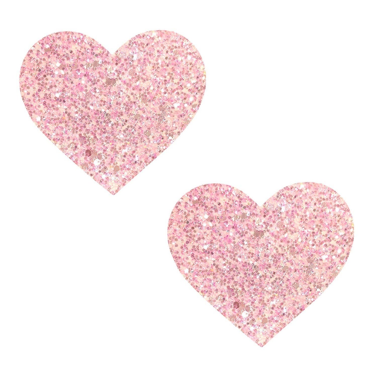 Neva Nude - Powder Puff Pastel Baby Pink GlitterI Heart U Nipple Cover Pasties