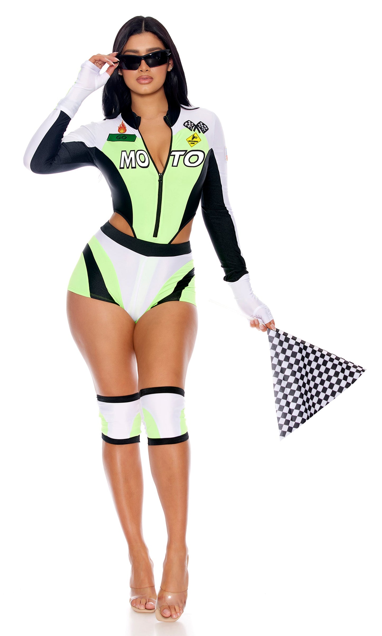 Green Light Go Sexy Motocross Racer Costume