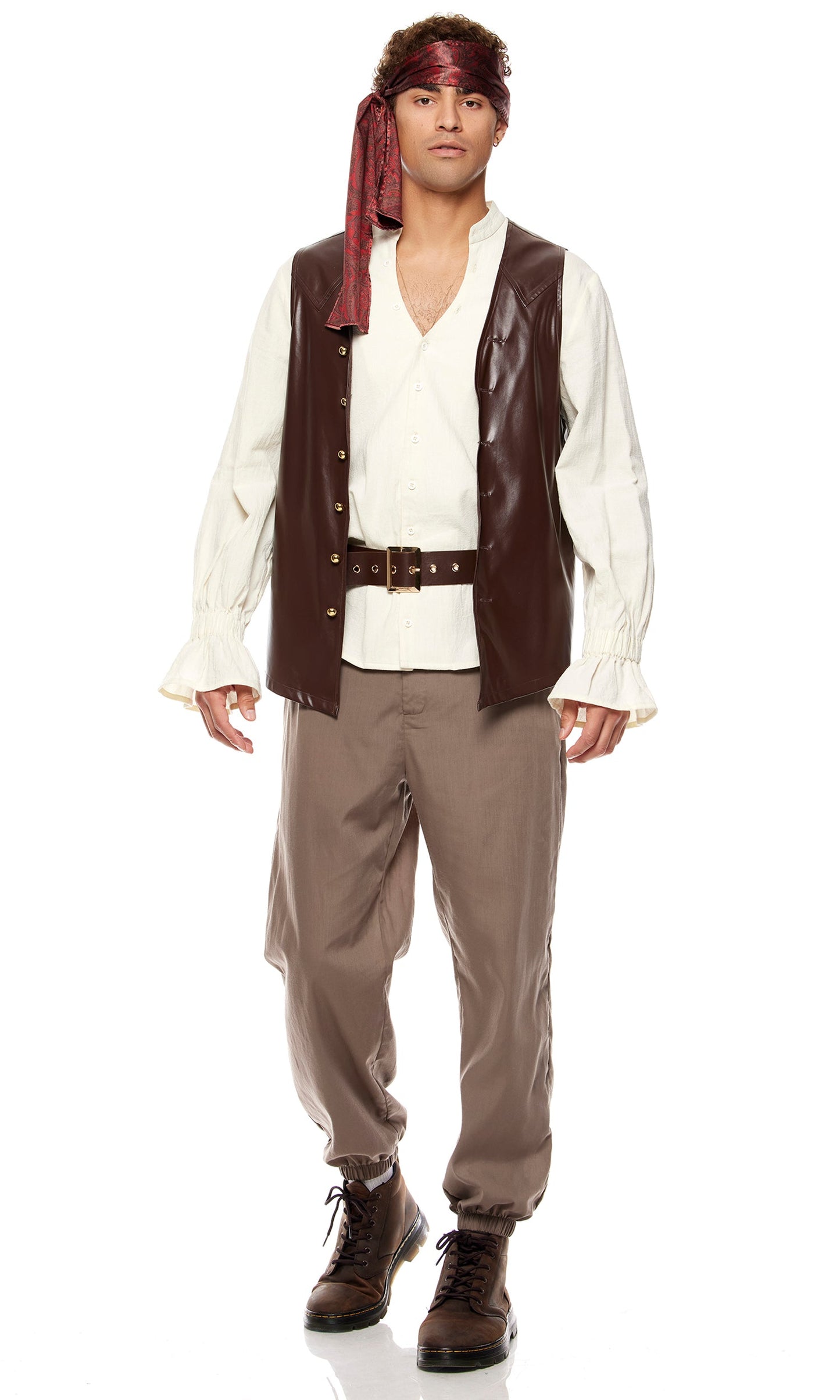 Men's Swashbuckling Pirate Ensemble: 5-Piece Adventure Costume for Themed Parties