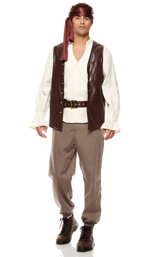 Men's Swashbuckling Pirate Ensemble: 5-Piece Adventure Costume for Themed Parties