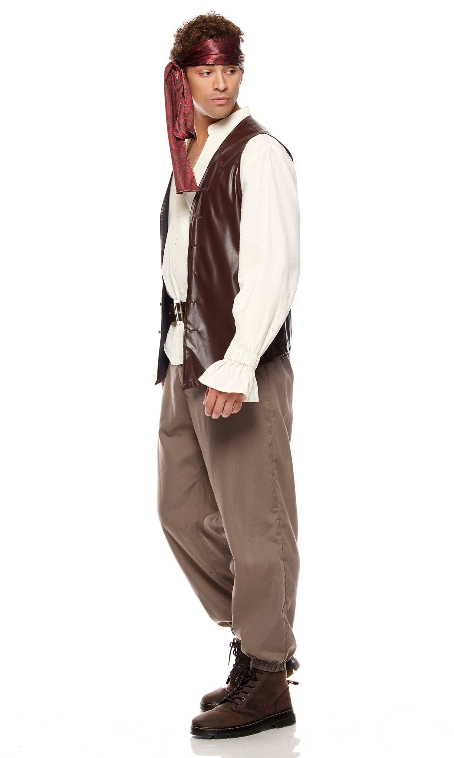 Men's Swashbuckling Pirate Ensemble: 5-Piece Adventure Costume for Themed Parties