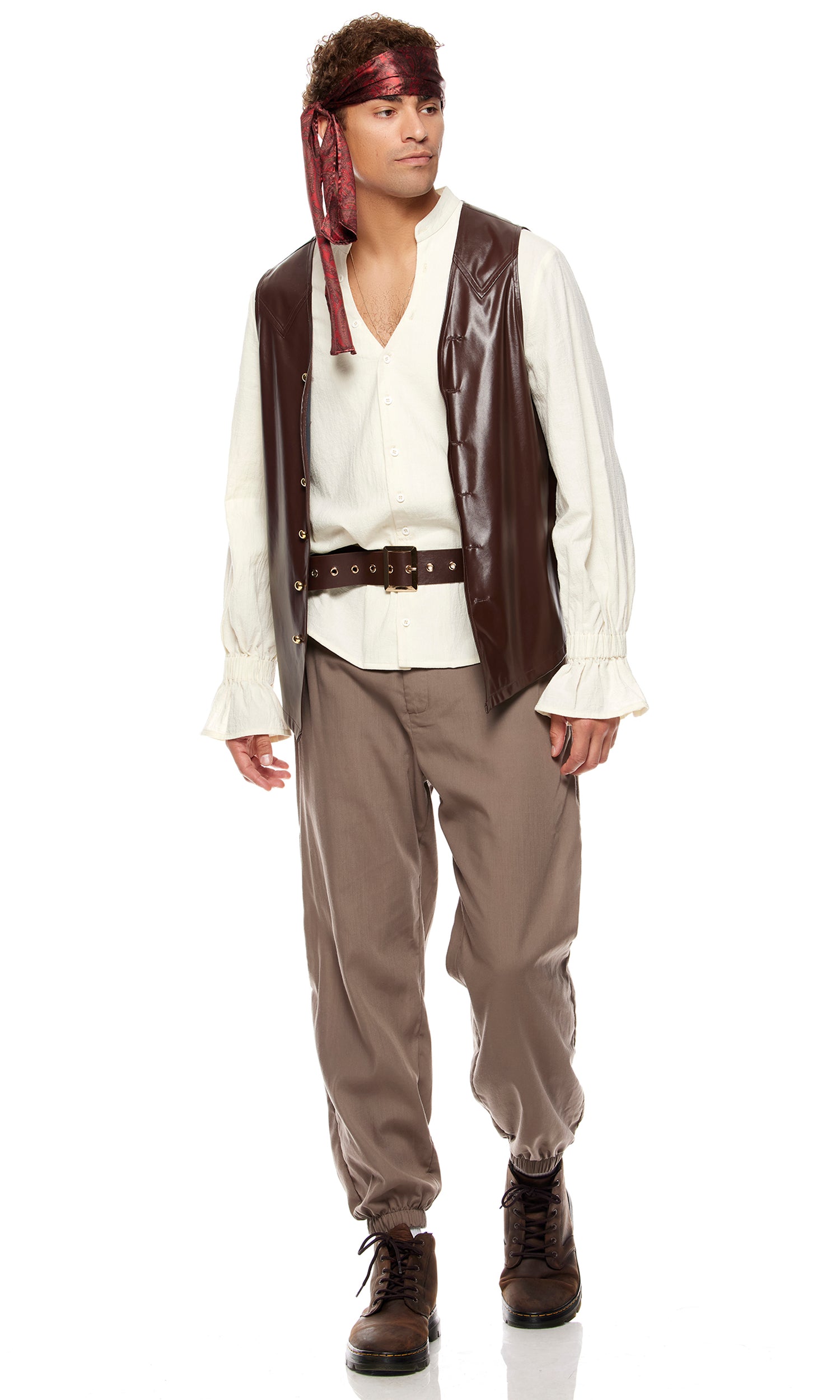 Men's Swashbuckling Pirate Ensemble: 5-Piece Adventure Costume for Themed Parties