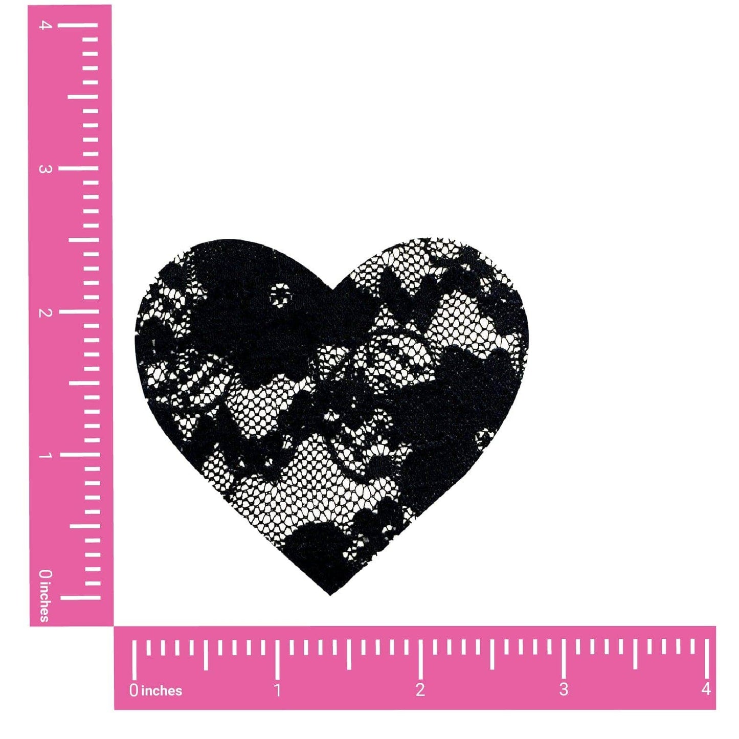 Neva Nude - Vogue Black Lace I Heart U Nipple Cover Pasties
