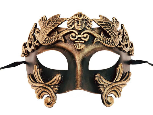 Gold Warrior Venetian Half Face Mask