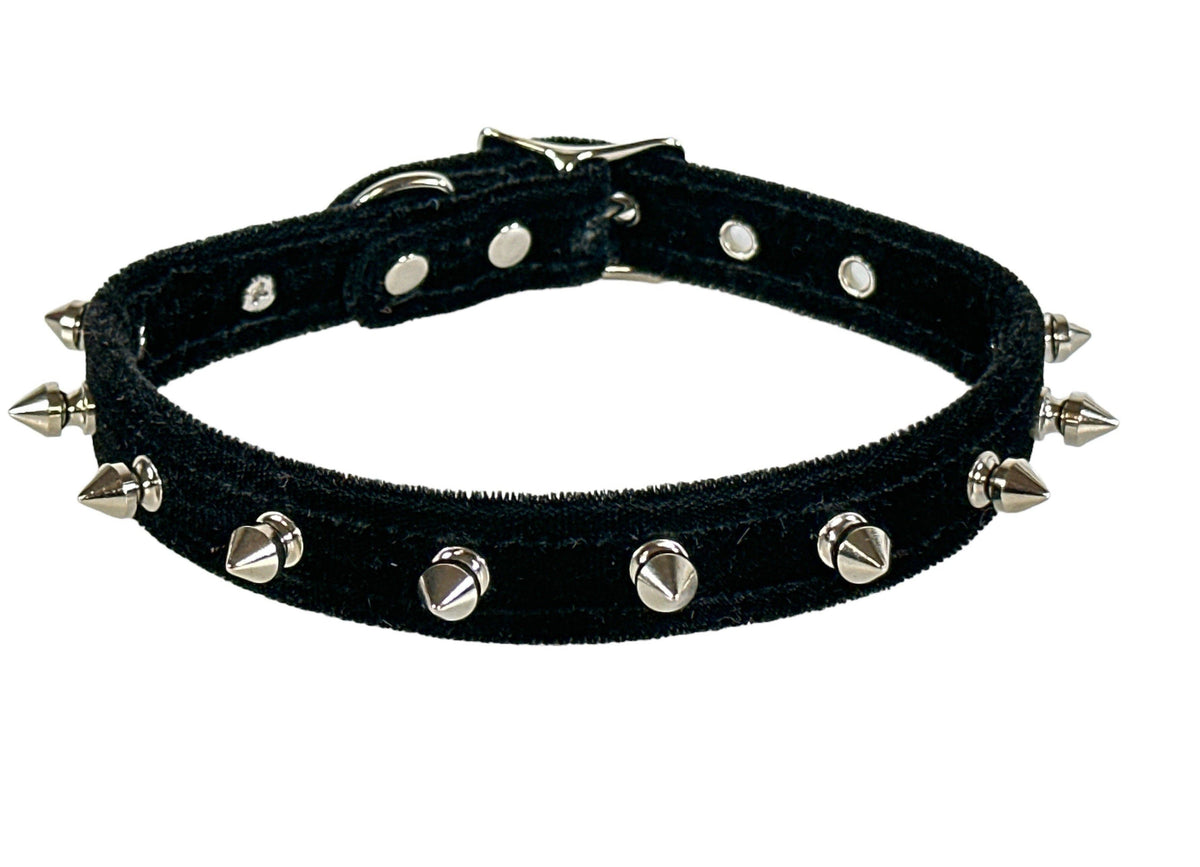 Funk Plus - CK134 VELVET SPIKE CHOKER