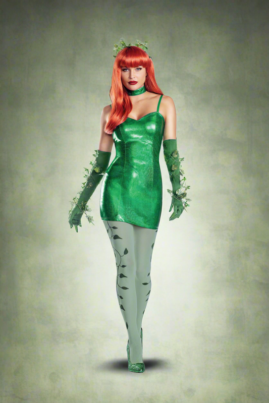 Poison Oak Bodycon Dress with Stretch Backside Womenâ€™s Costume â€“ Sexy Nature-Inspired Outfit