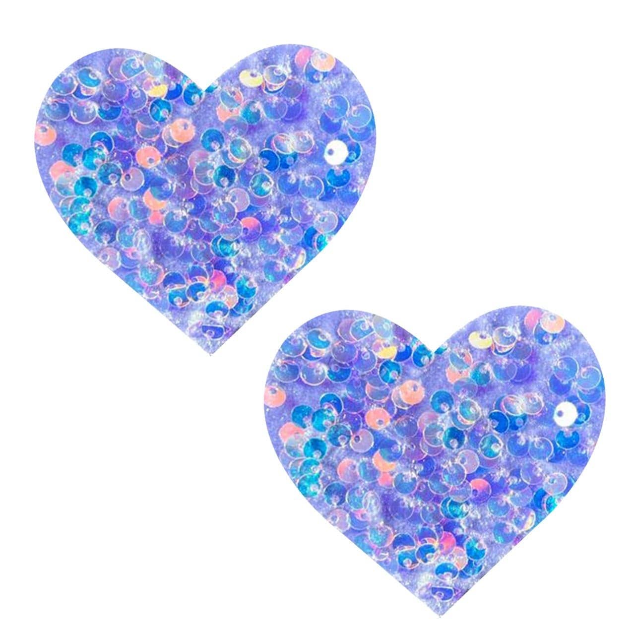 Neva Nude - Lilac Cotton Candy Velvet Crush I Heart U Nipple Cover Pasties
