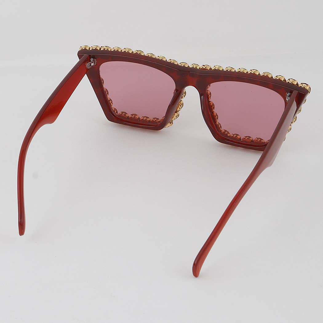3AM BY H&D ACCESSORIES - Beaded Rhinestone Sunglasses