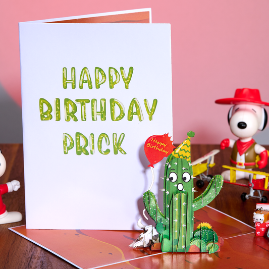 Dirty Pop Cards - Happy Birthday Prick Funny 3D Pop-Up Cactus Card
