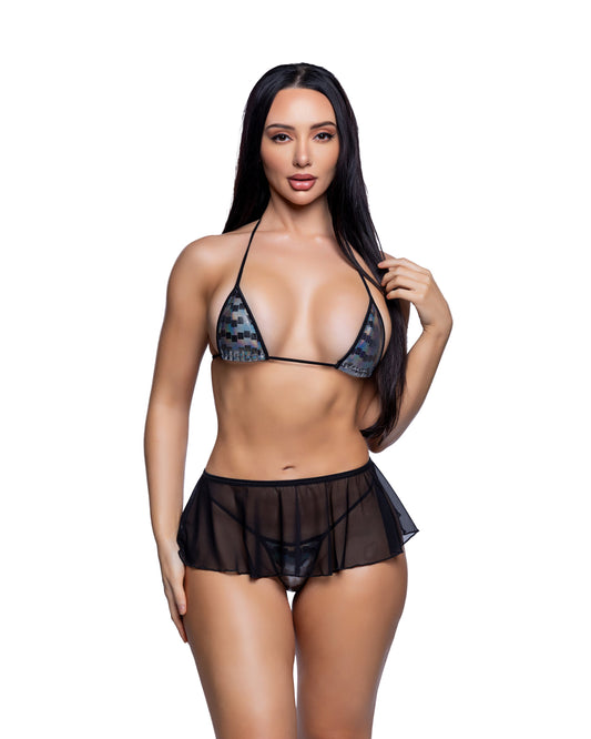 6792 - Mesh Flutter Skirt