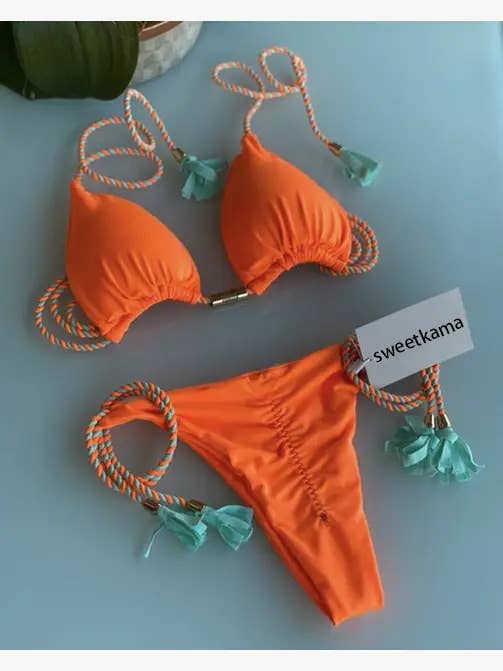 2-Piece Color Block Bikini Set Swimsuit 8242