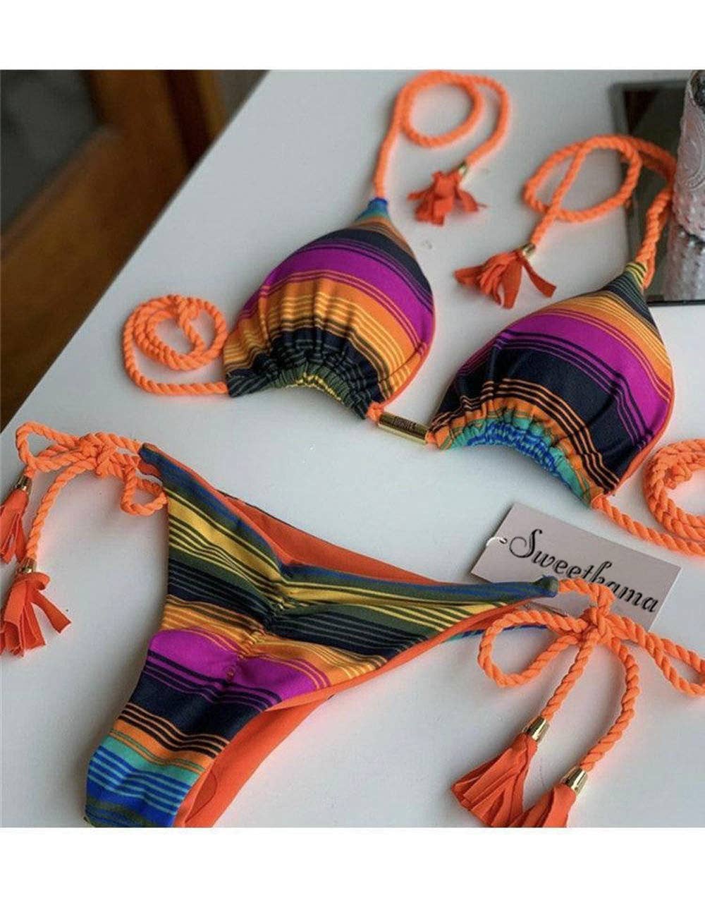Ladies String Tie Halter Strap Sexy Bikini Set GY02