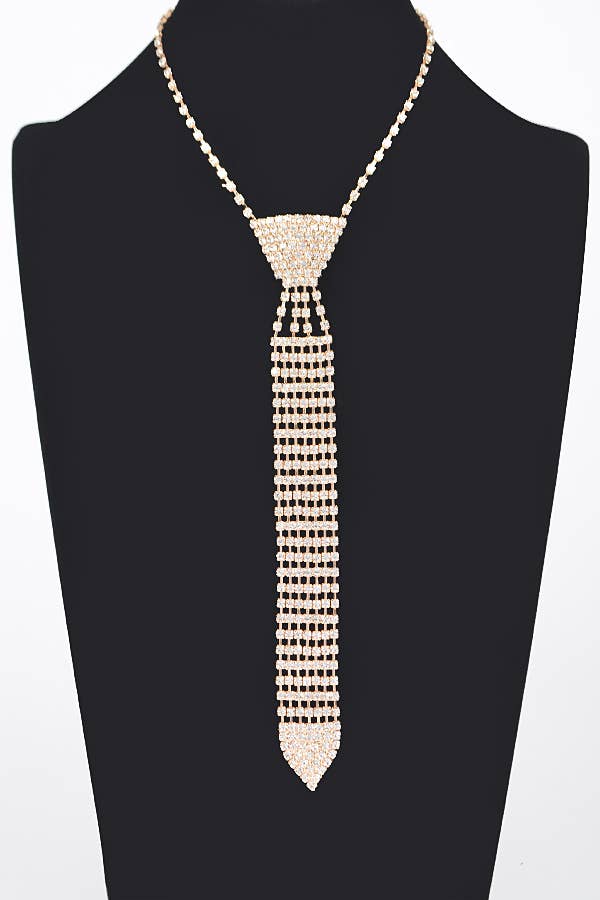 3AM BY H&D ACCESSORIES - Rhinestone Necktie Necklace  TT8643
