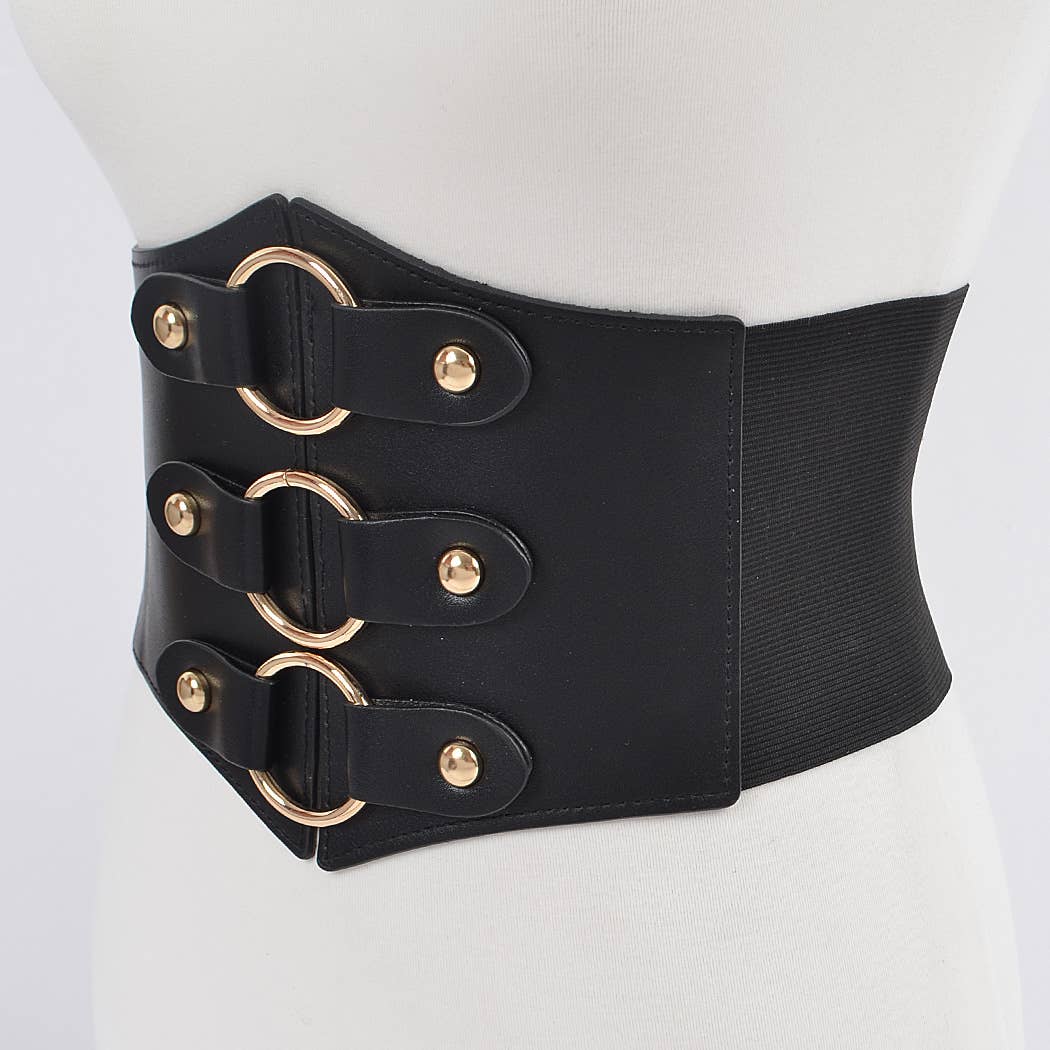 3AM BY H&D ACCESSORIES - Wide Multi O Ring Metal Elastic Belt
PB8172