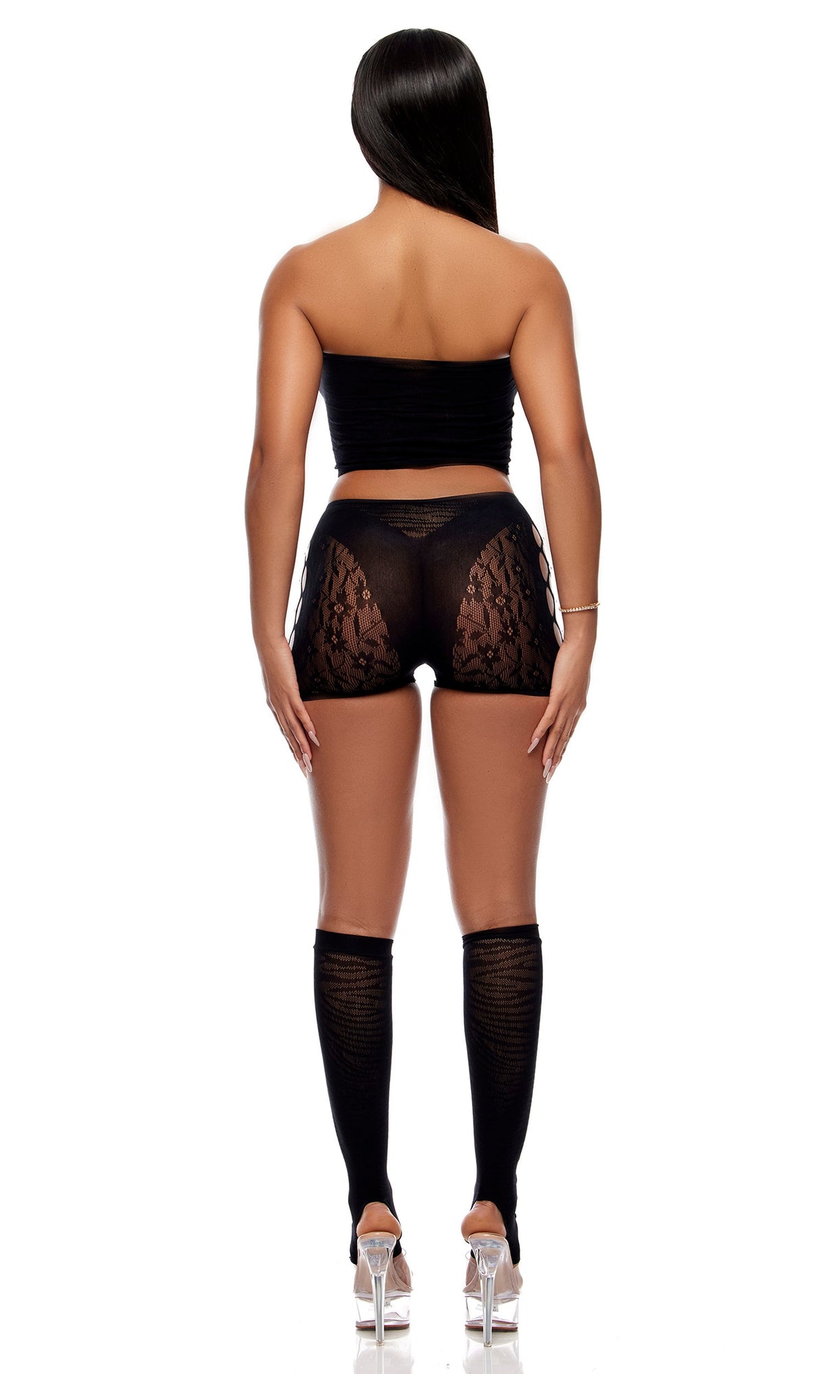 Cross Your Mind Top and Briefs Bodystocking Lingerie Set