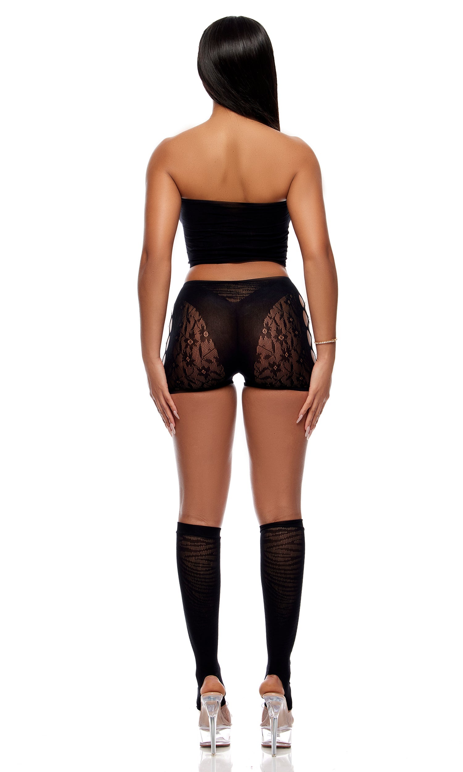Cross Your Mind Top and Briefs Bodystocking Lingerie Set