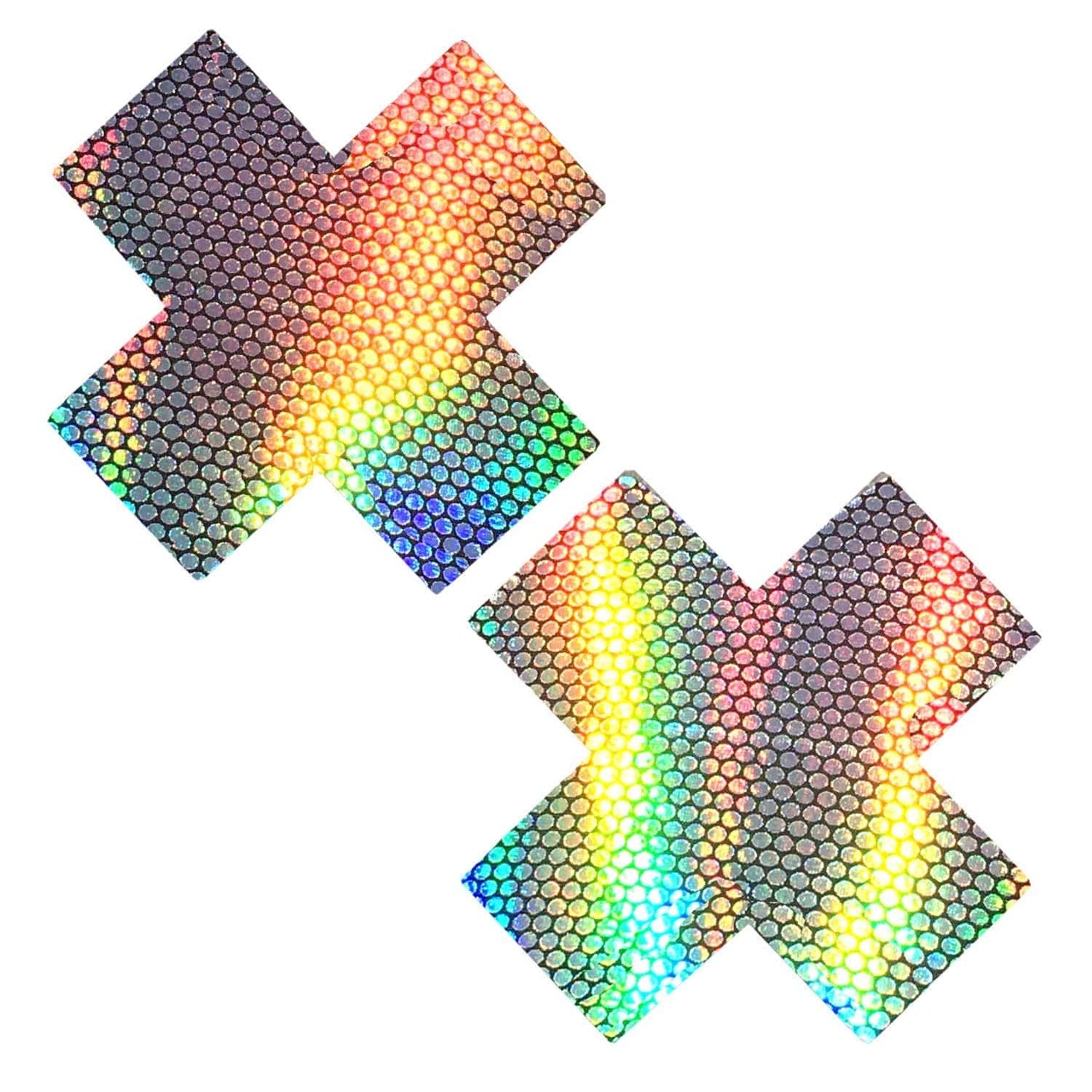 Neva Nude - Liquid Party Silver Holographic X Factor Nipple Cover Pasties