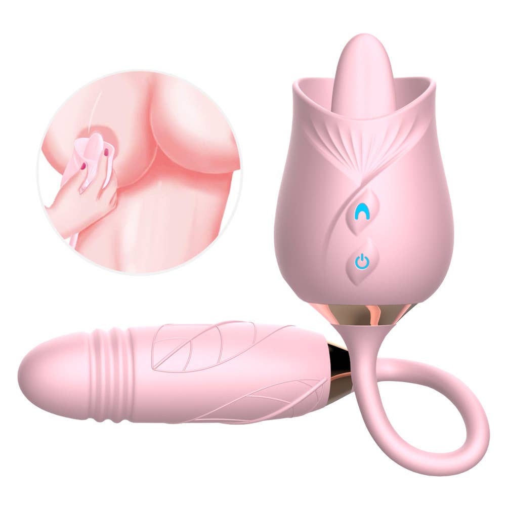 Rose Licking Vibrator Stimulator-Pink