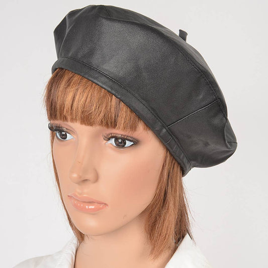 3AM BY H&D ACCESSORIES - FAUX LEATHER BERET