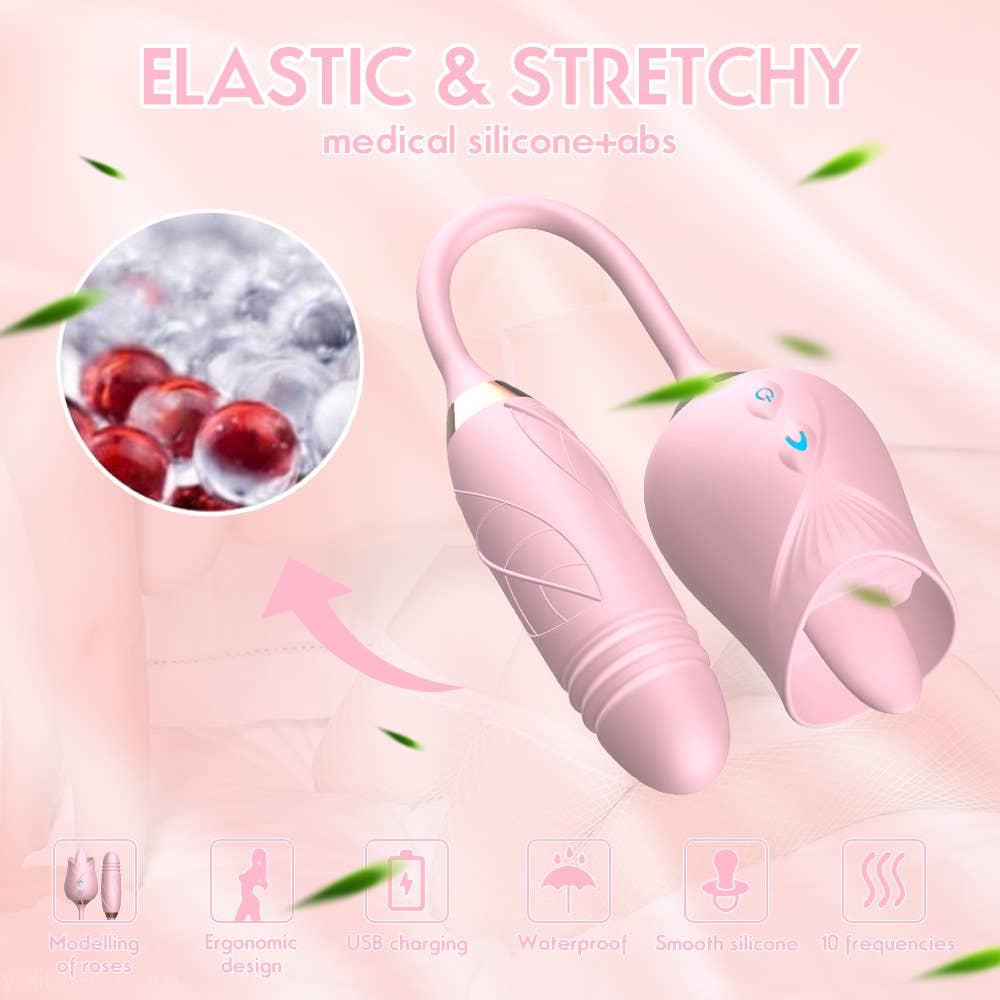 Rose Licking Vibrator Stimulator-Pink