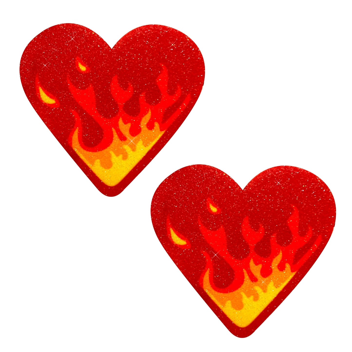Neva Nude - BurningLove Glitter Flame Heart Nipple Cover Pasties
