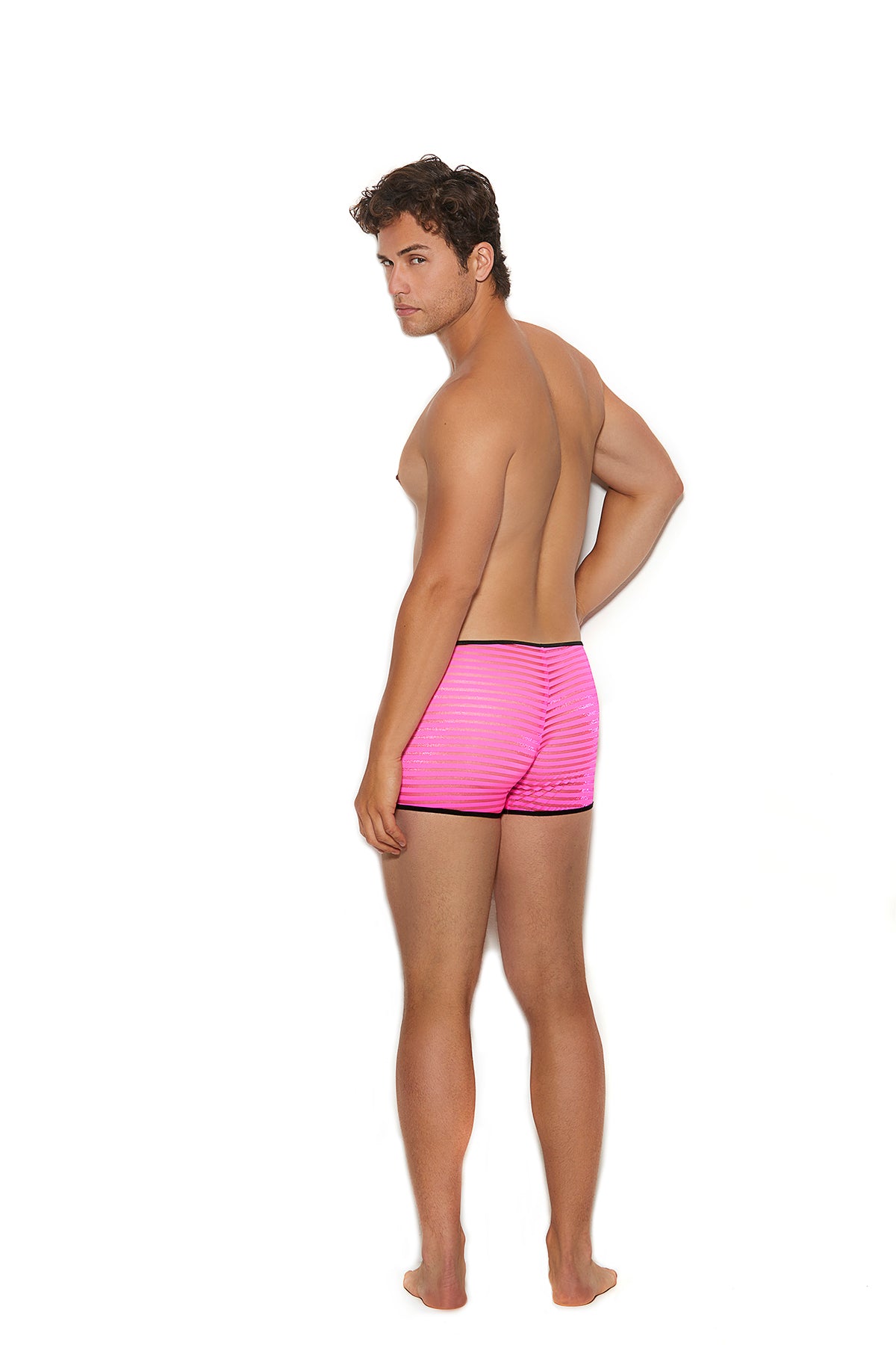 Elegant Moments Men's Striped Mesh Boxer Brief