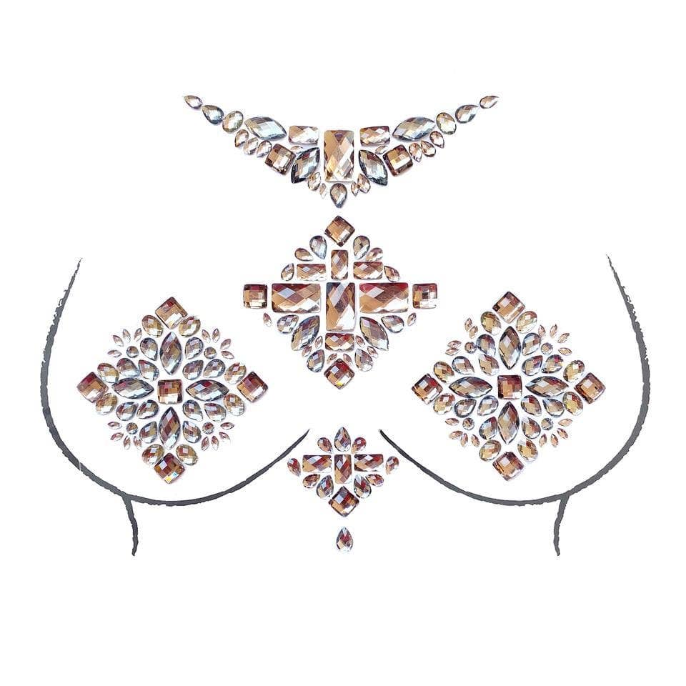 Neva Nude - Hunger Games Crystal Jewel Nipple Sticker Crop Top