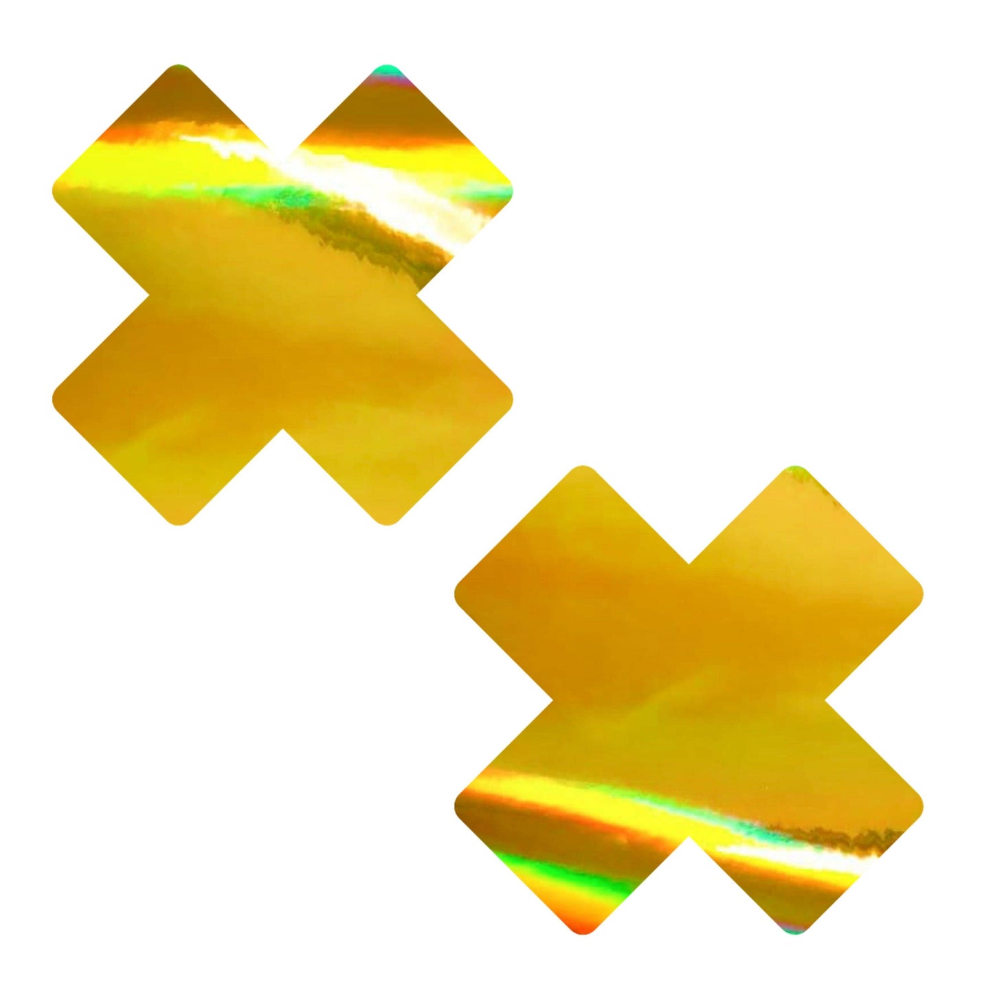 Neva Nude - Golden Goddess Holographic Gold Mirror X Nipple Cover Pasties