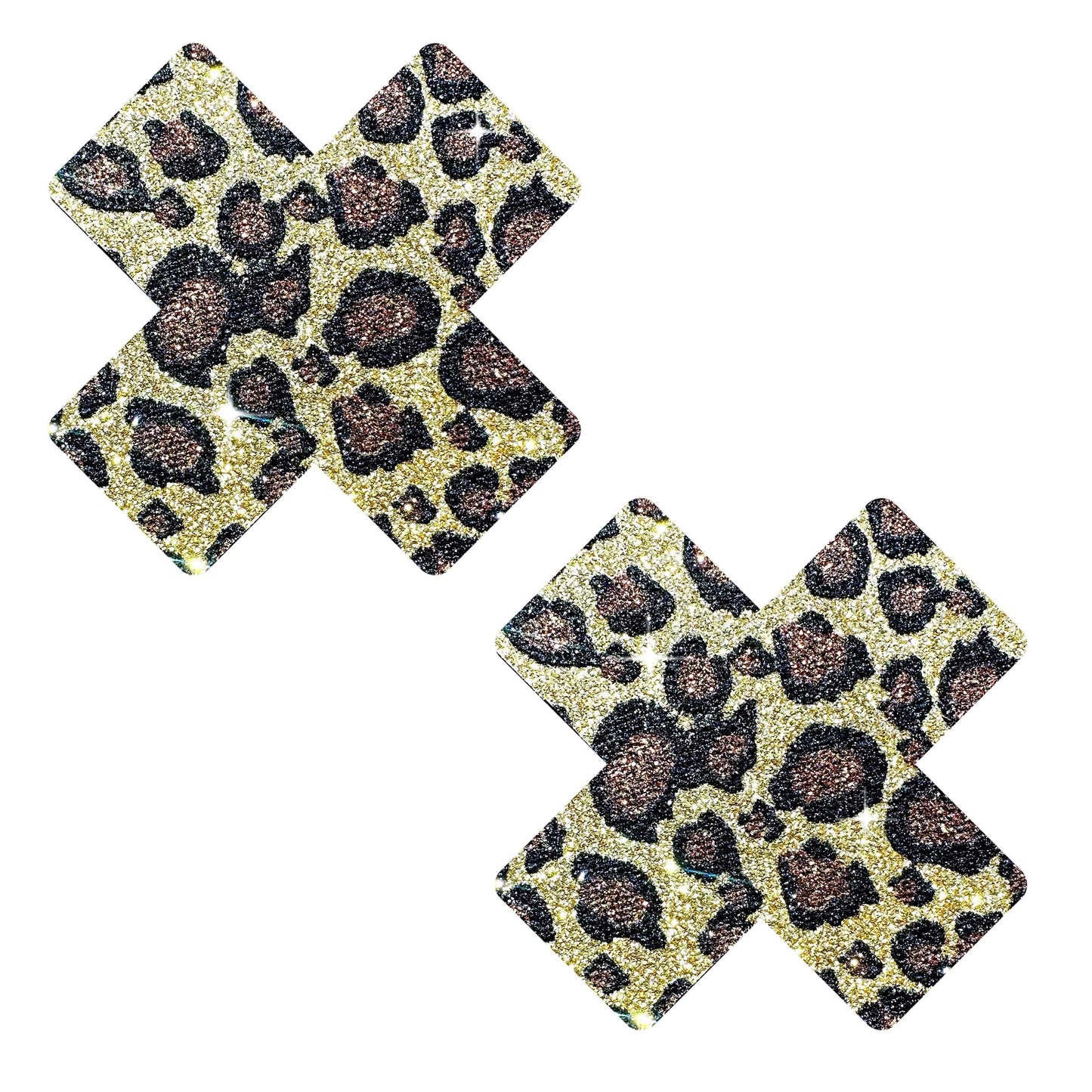 Neva Nude - Cheeky Cheetah Glitter X Nipple Cover Pasties